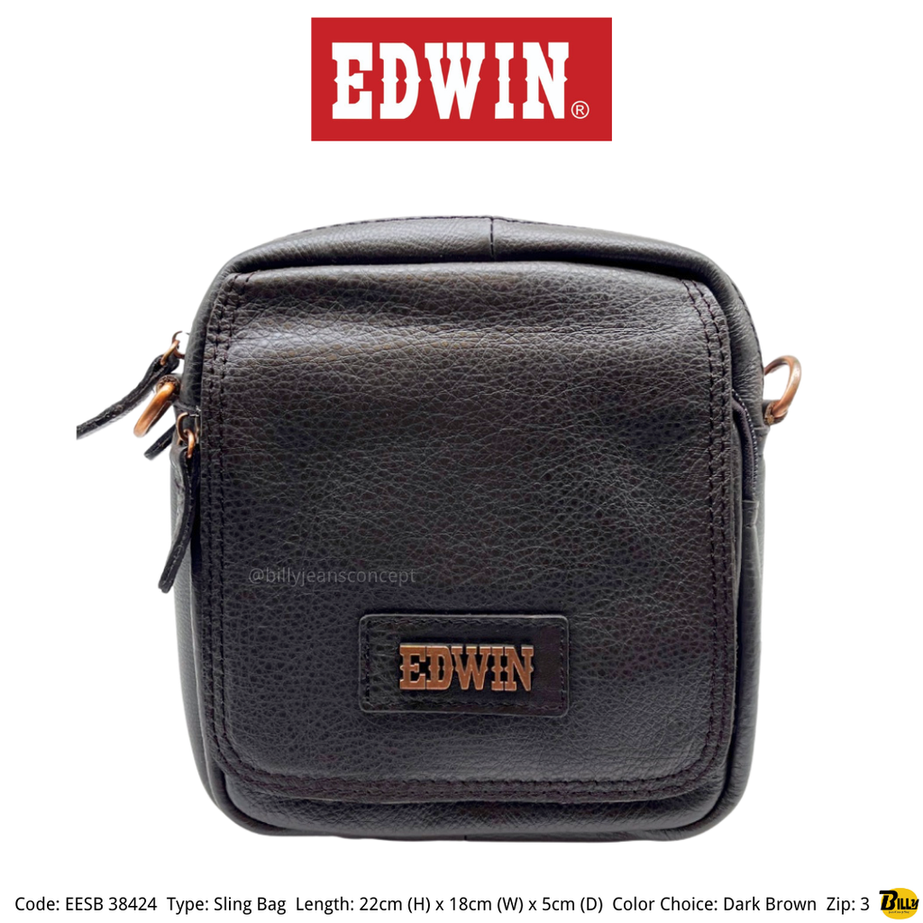 Code EESB 38423 Type Sling Bag Length 19cm (H) x 18cm (W) x 5cm (D) Color Choice Dark Brown Zip 3 - 3-1716623595848