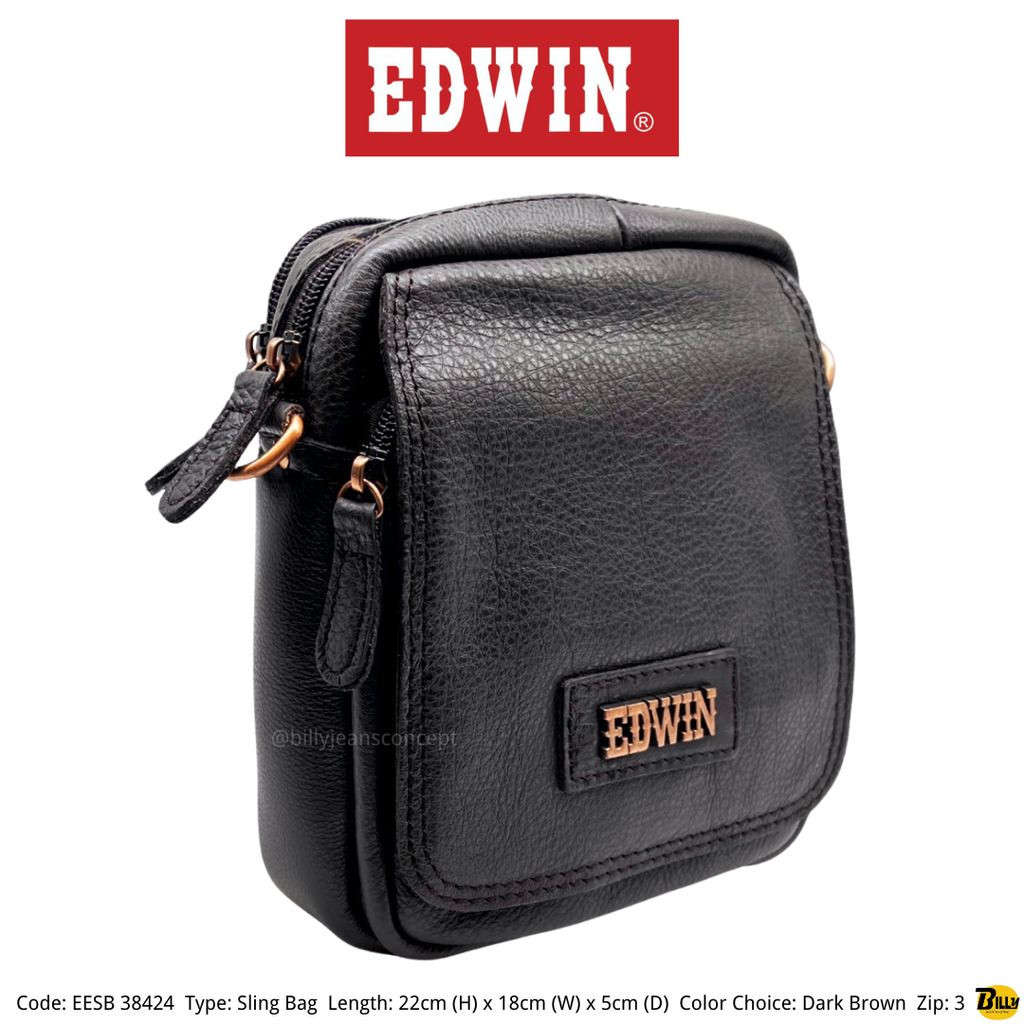Code EESB 38423 Type Sling Bag Length 19cm (H) x 18cm (W) x 5cm (D) Color Choice Dark Brown Zip 3 - 4-1716623595856