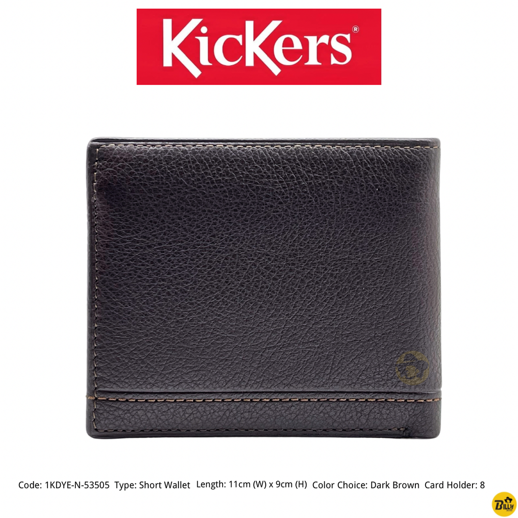 KICKERS Brand Men's Genuine Leather Short Wallet ( 1KDYE-N KICKERS Brand Men's Genuine Leather Short Wallet ( 1KDYE-N