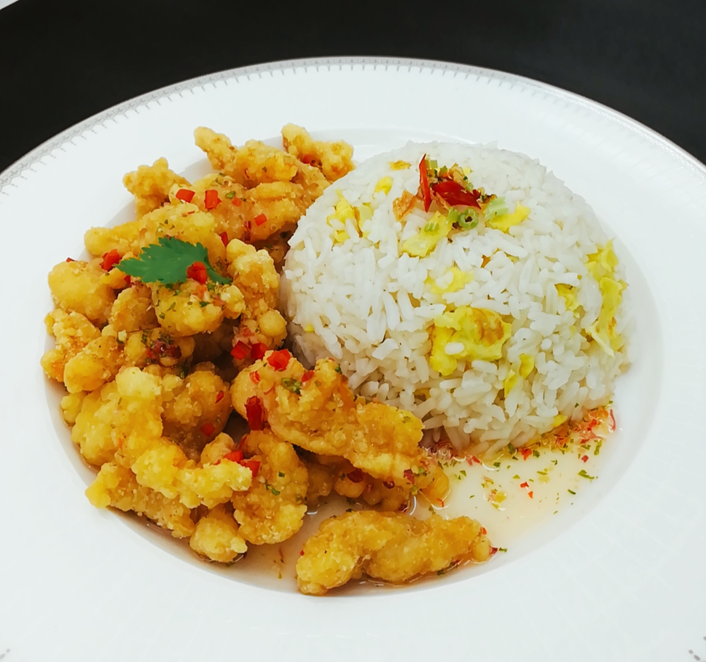 Egg Fried Rice with Deep Fried Fish Fillet Gocer EMart