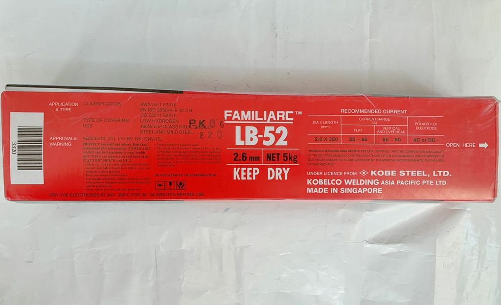Kobelco Welding Electrode FAMILIARC LB-52 2.6mm – CELES & AIRGAS store