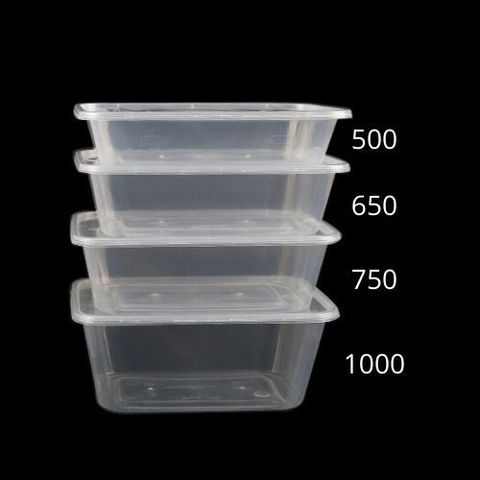 Rectangular plastic container - CON-MW-SKP-1000A - Microwaveable