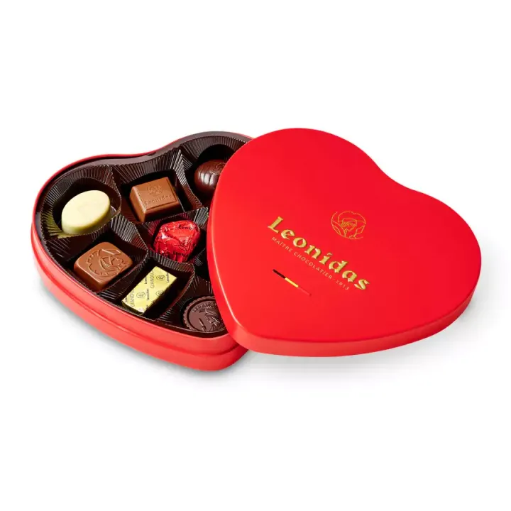 red heart tin 9pcs open