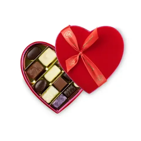 12pc velvet heart open