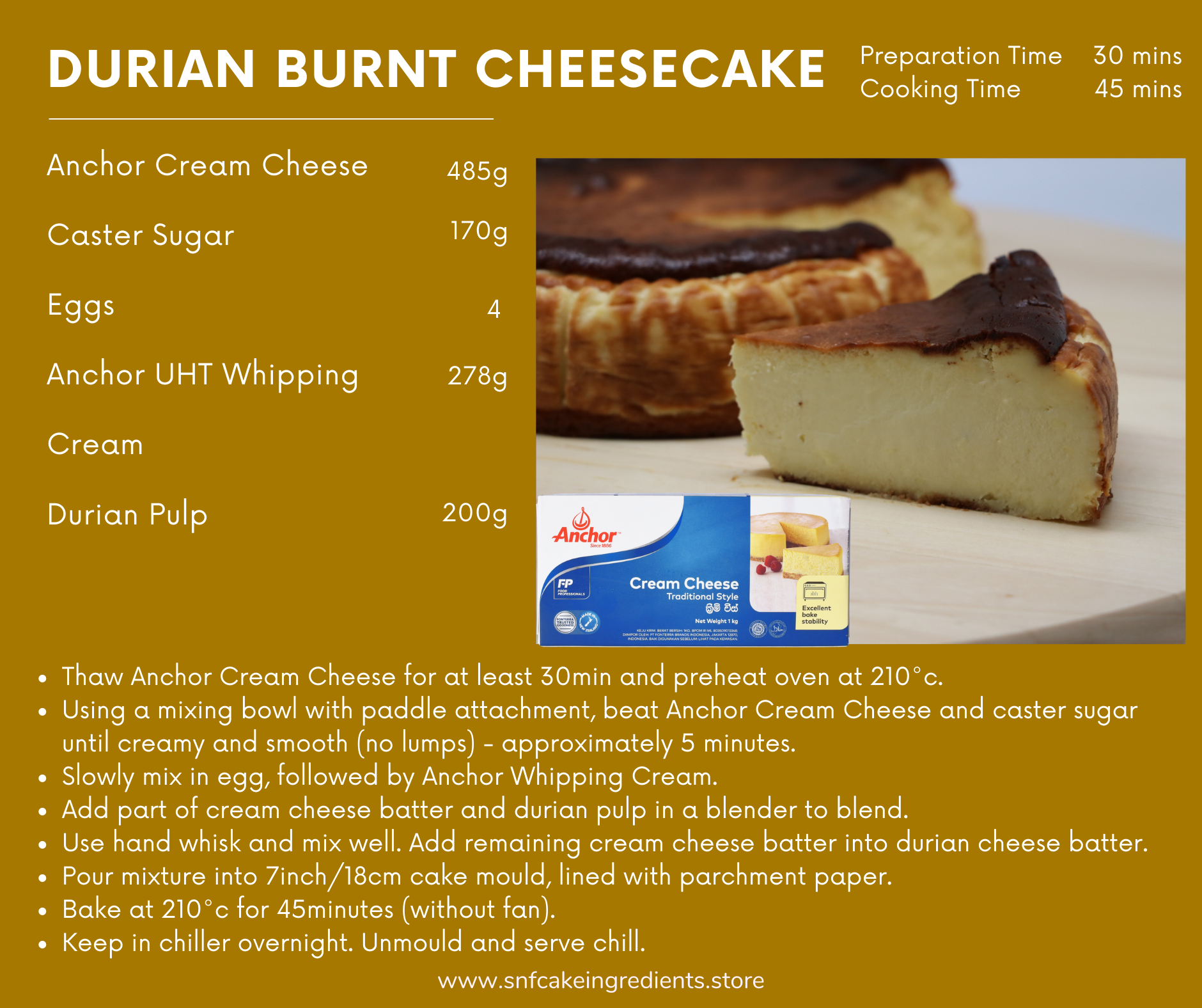 Durian Burnt Cheesecake