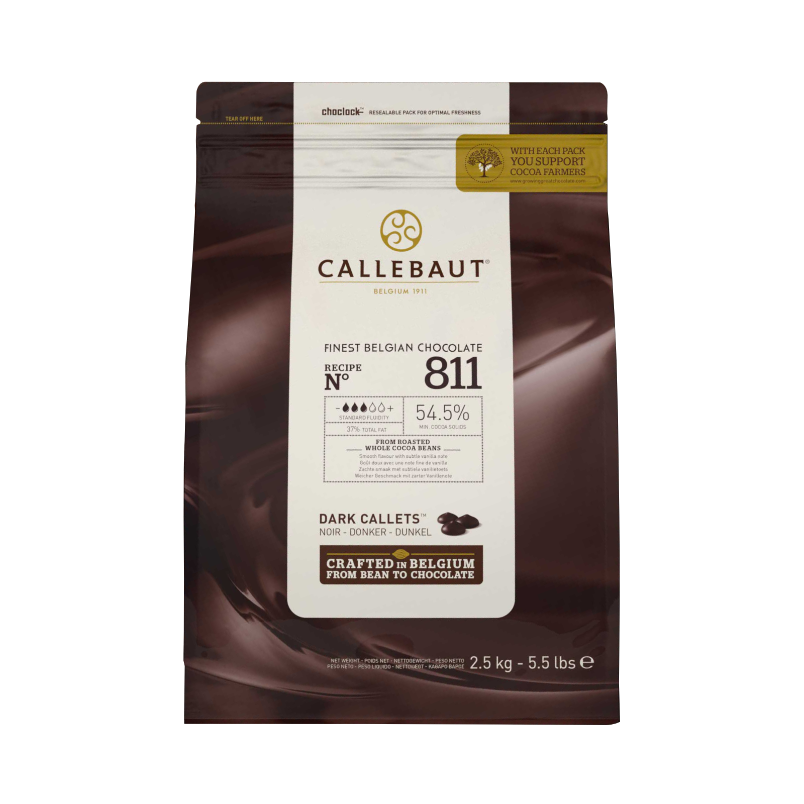 Callebaut Belgian Chocolate 811 Dark Callets 2.5KG.png