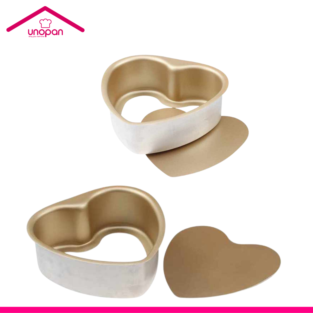 Unopan 8 Heart Cake Pan Removable Bottom Non Stick Series 1000