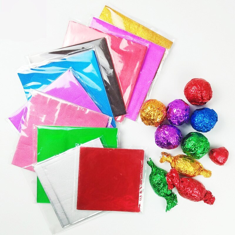 15-15cm-300pcs-Nine-colors-chocolate-wrapping-tin-foil-covered-chocolate-candy-aluminum-foil-Embossing-paper