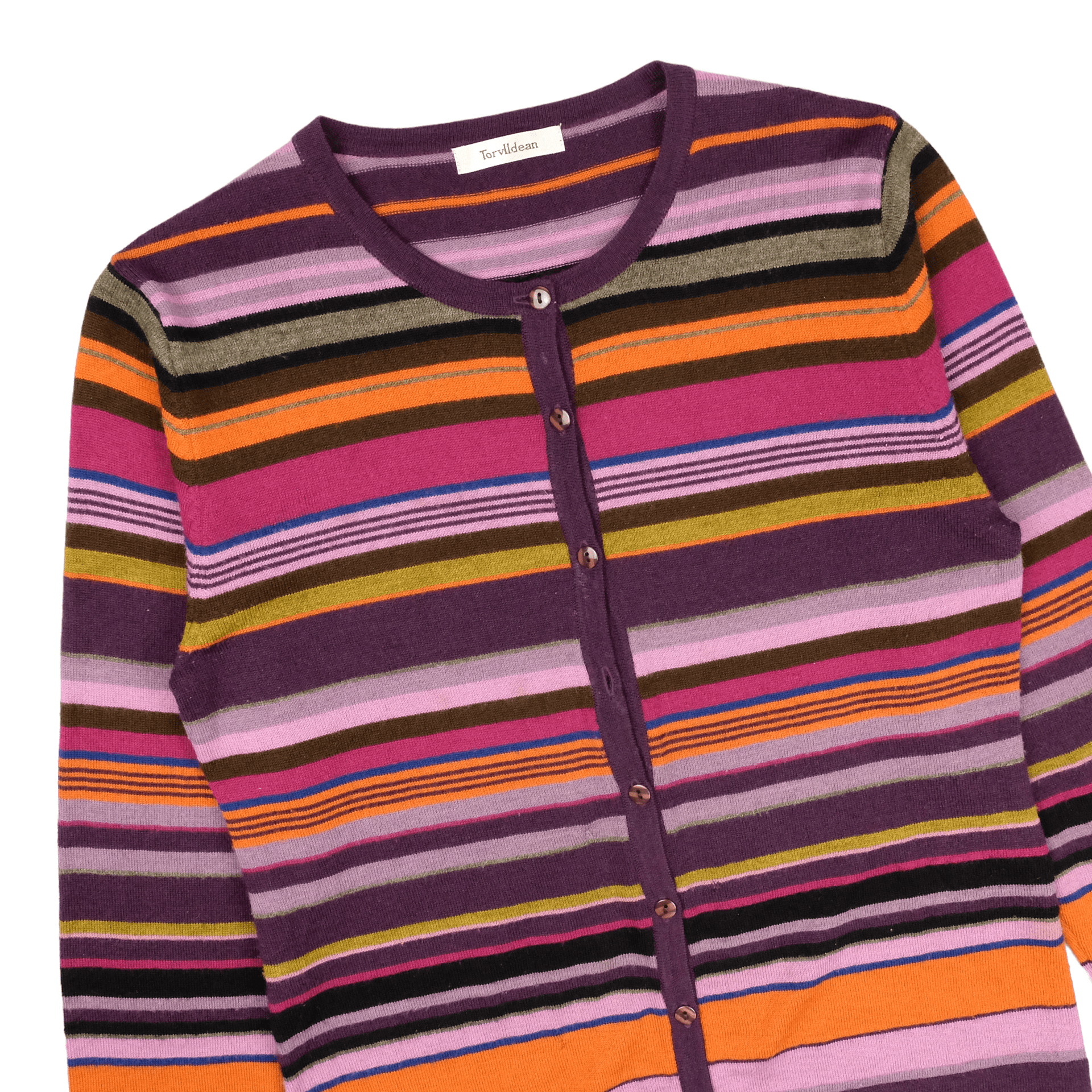 Torvlldean Purple Striped Button Up Top FIFTH