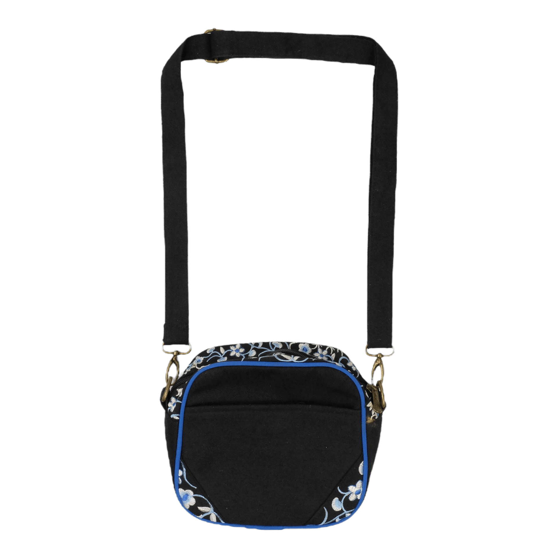 Black Floral Embroidered Crossbody Bag FIFTH