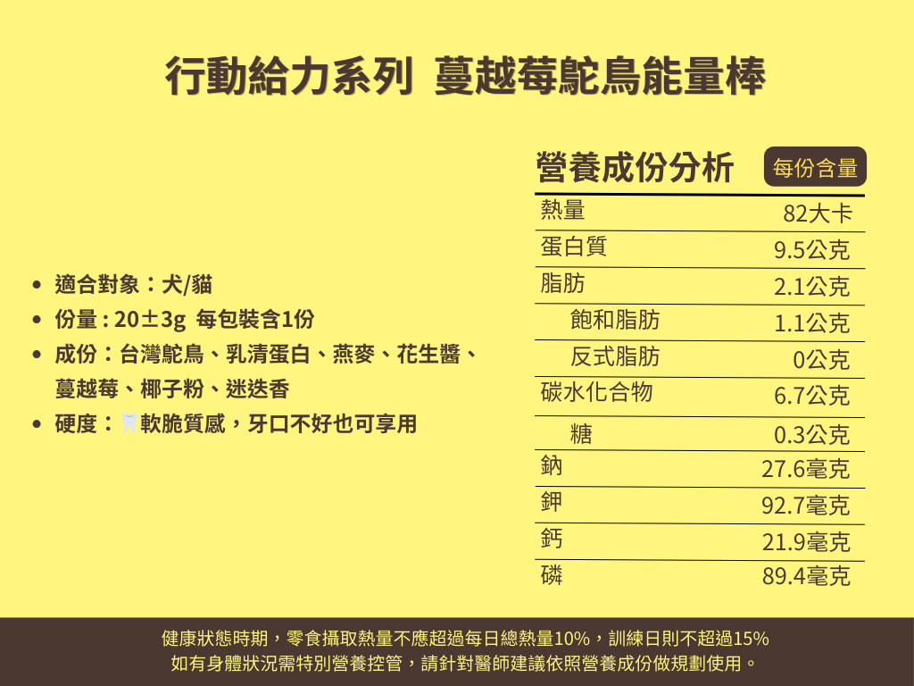 行動給力系列  蔓越莓鴕鳥能量棒