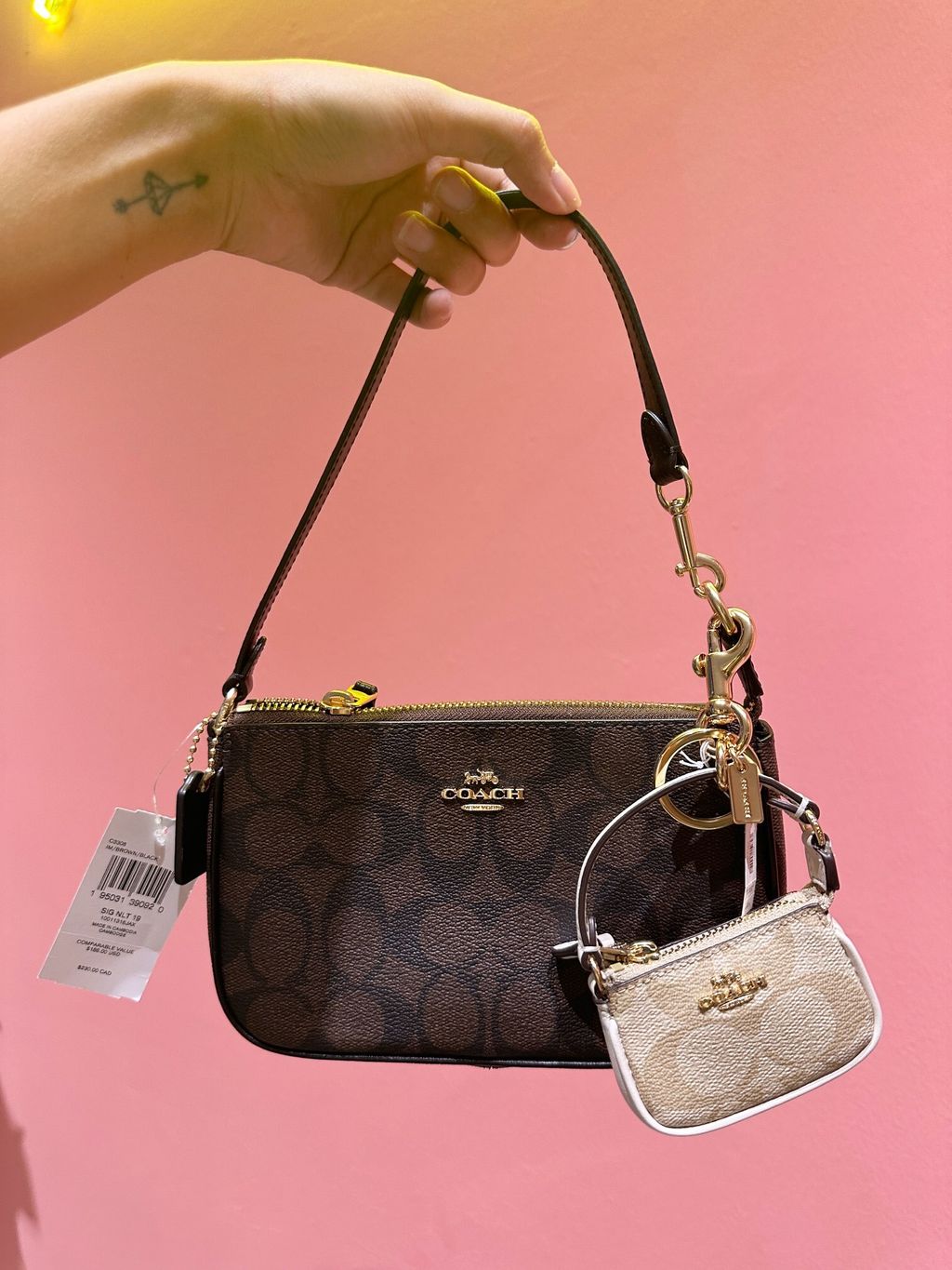 COACH CG761 MINI NOLITA BAG CHARM IN SIGNATURE CANVAS – Just COACH CG761 MINI NOLITA BAG CHARM IN SIGNATURE CANVAS – Just