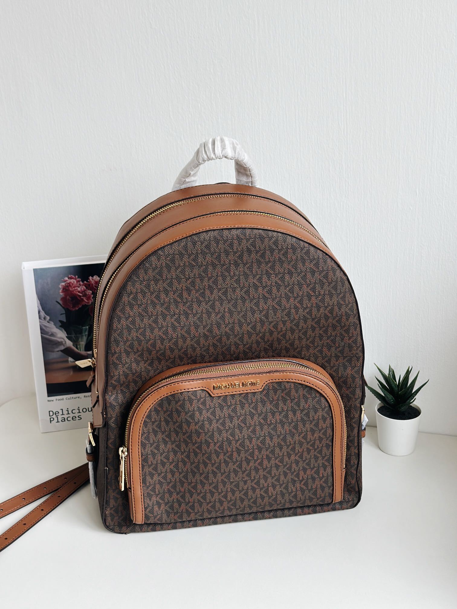 MICHAEL KORS 35S2G8TB7B JAYCEE LARGE LOGO BACKPACK IN BROWN – Just 