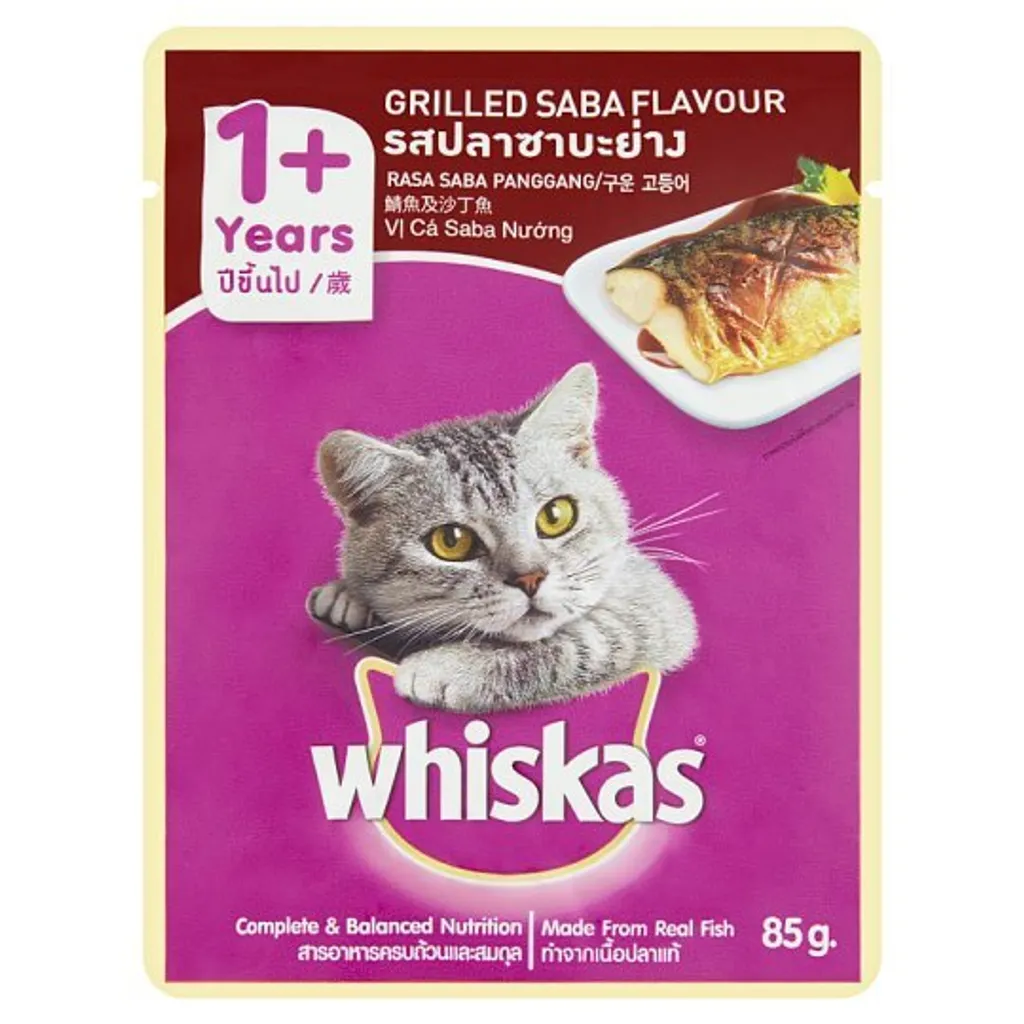 Whiskas Grilled Saba Flavour Cat Food 1 Years 85g Easyshoper