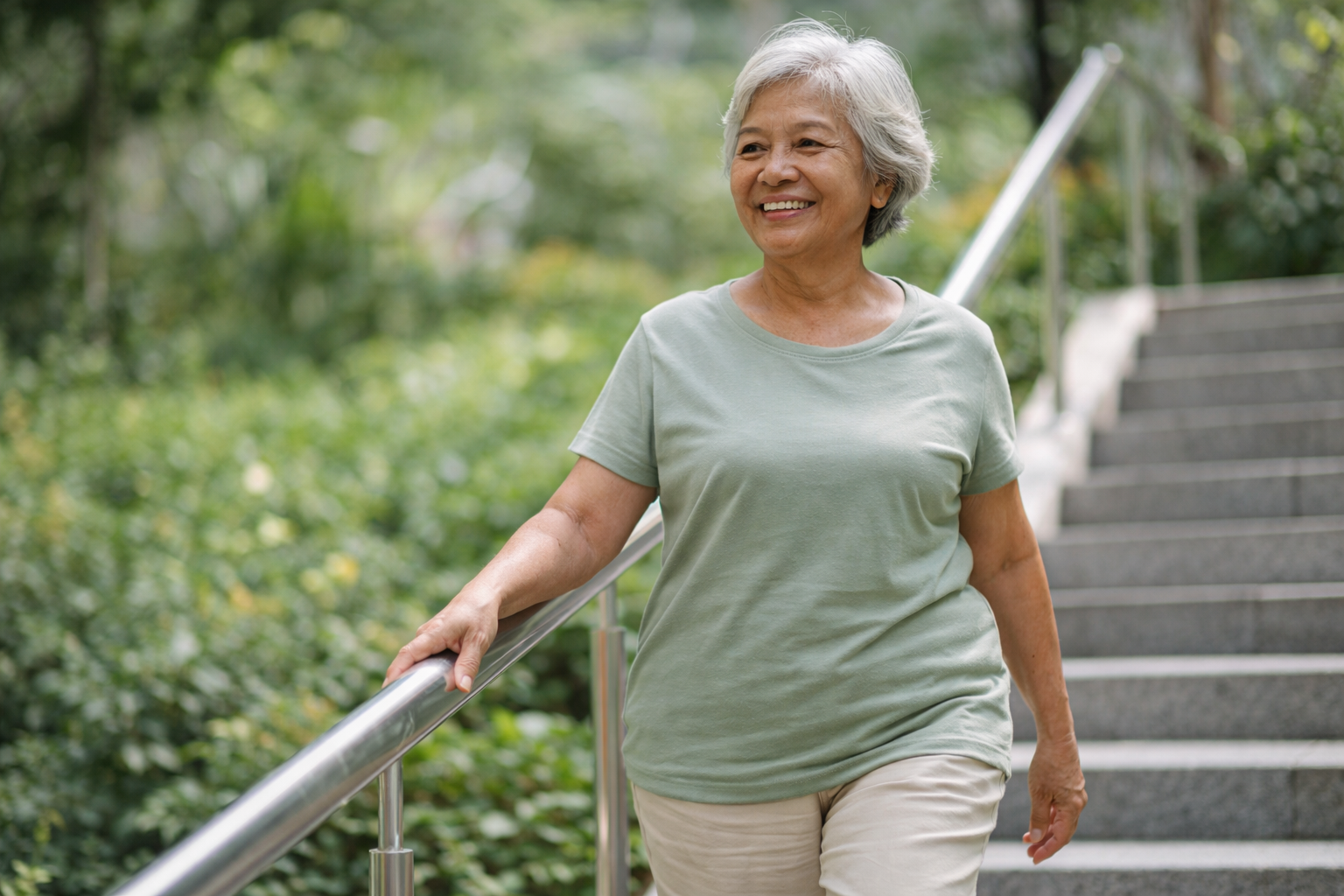 Older adult with knee discomfort