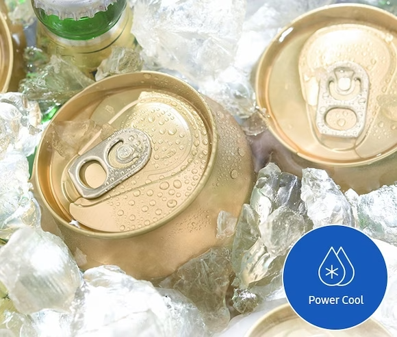 Description: The canned drinks are icy cold in a Power Cool mode.