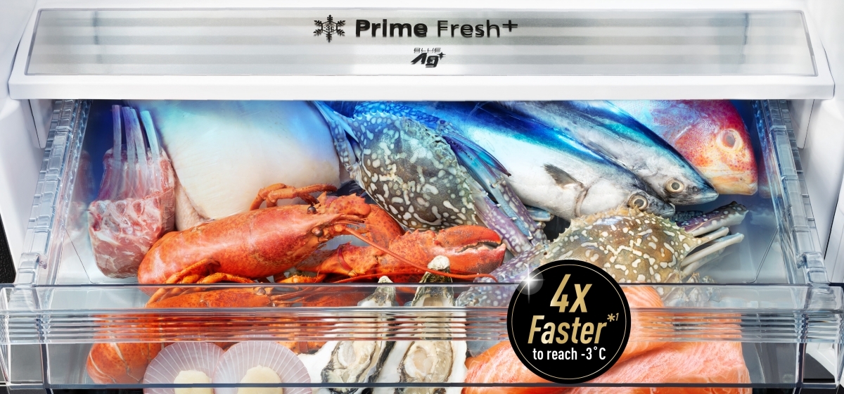 Description: Faster Soft Freezing Keeps Food Fresh with Prime Fresh+