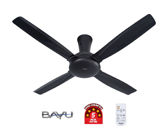 BAYU 4-Blade Ceiling Fan (56") F-M14CZVBKH (Black)