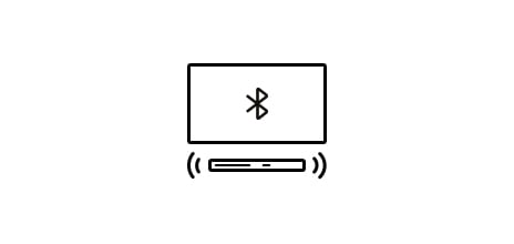 Description: Bluetooth TV connection icon