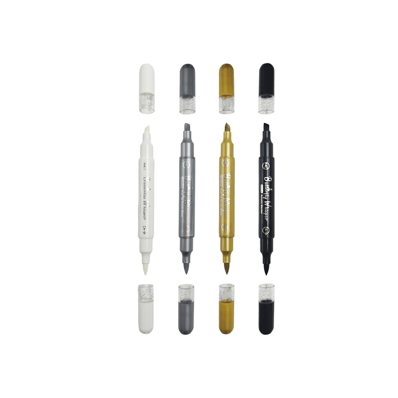 110-120 4色雙頭丙烯彩繪筆-金屬色(黑白金銀)_4(800)