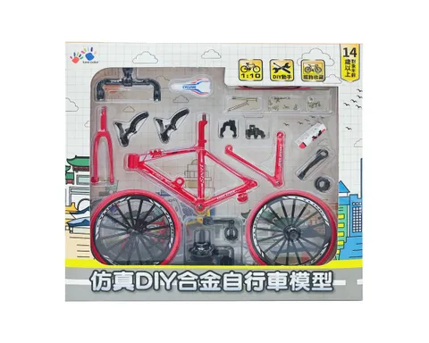 MO0605-013 1比10 仿真DIY合金自行車模型(混色)-1