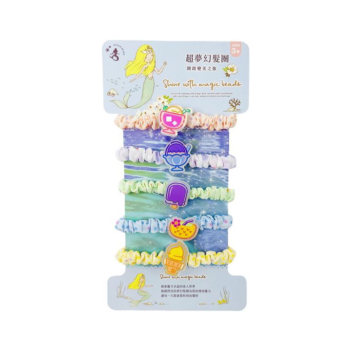 PM0008-334 女孩飾品-髮圈5入組-美味甜點-2(800)
