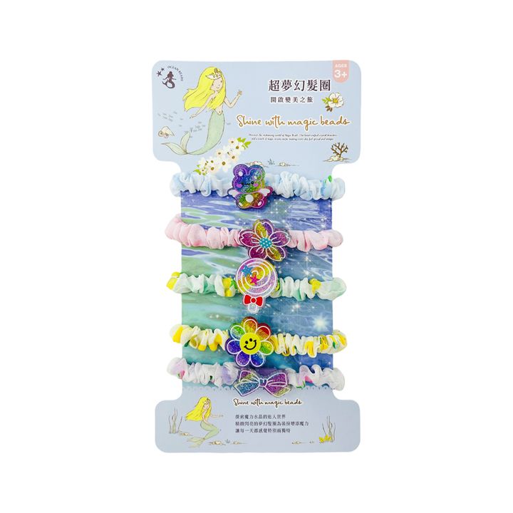 PM0008-332 女孩飾品-髮圈5入組-繽紛彩虹-2(800)