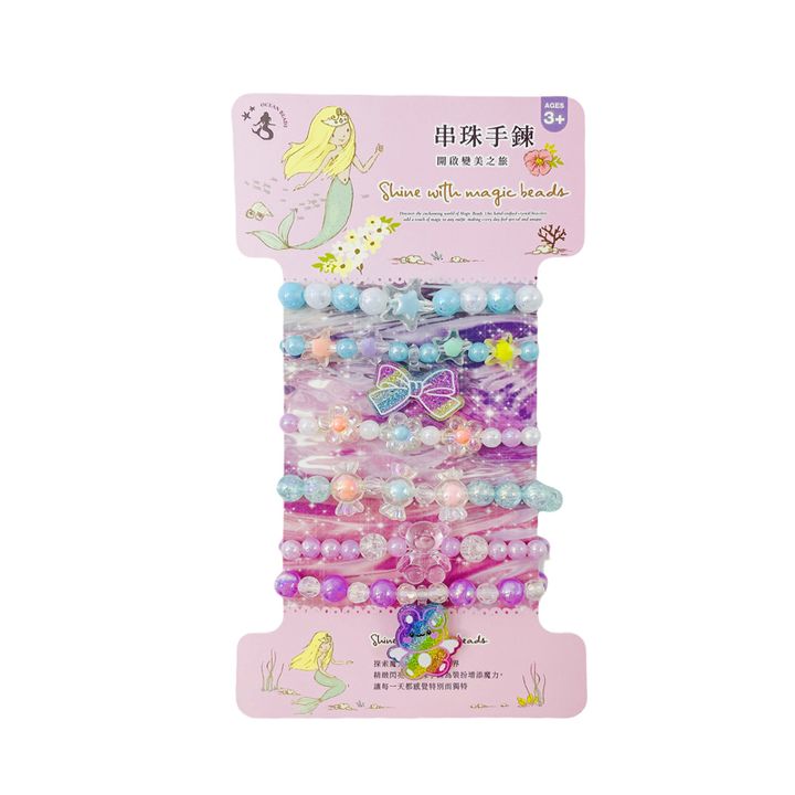 PM0008-331 女孩飾品-手錬6入組-繽紛彩虹-2(800)