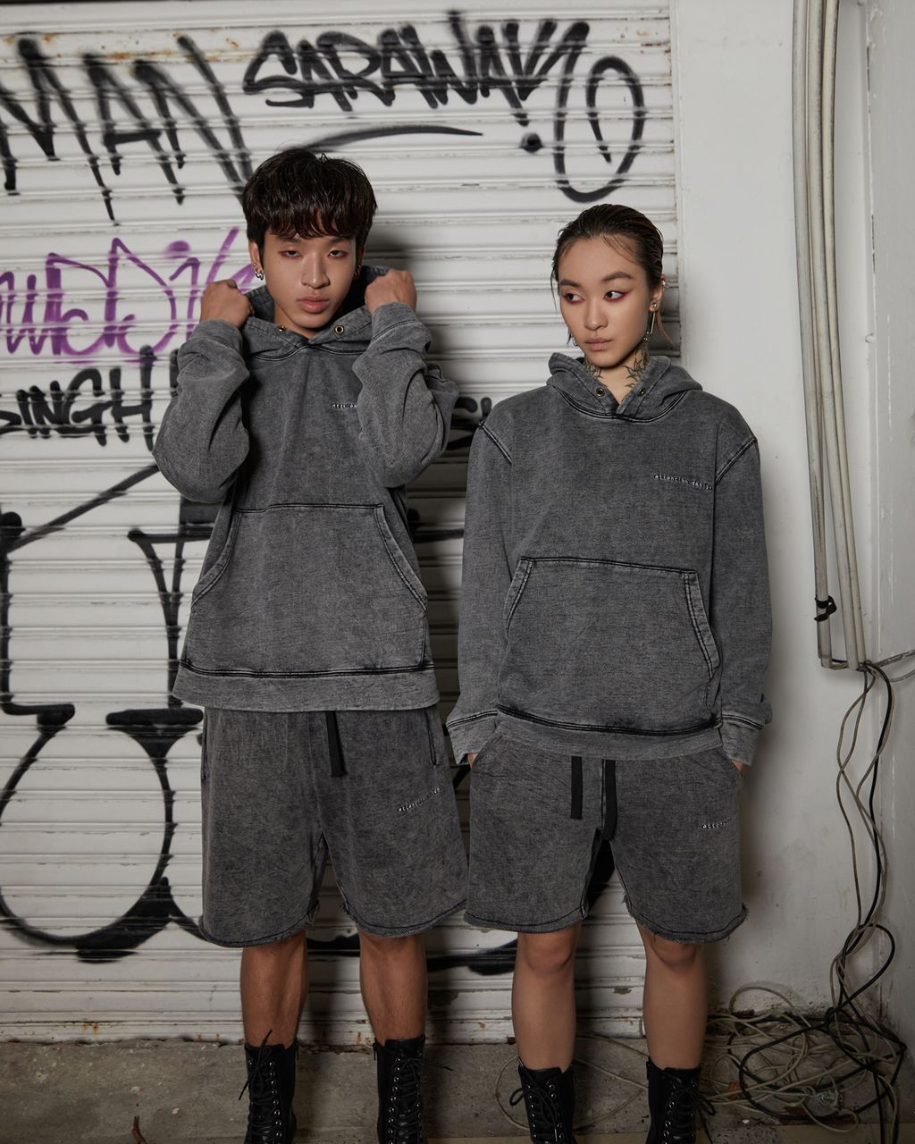 Attn Acid Wash Sweatshorts