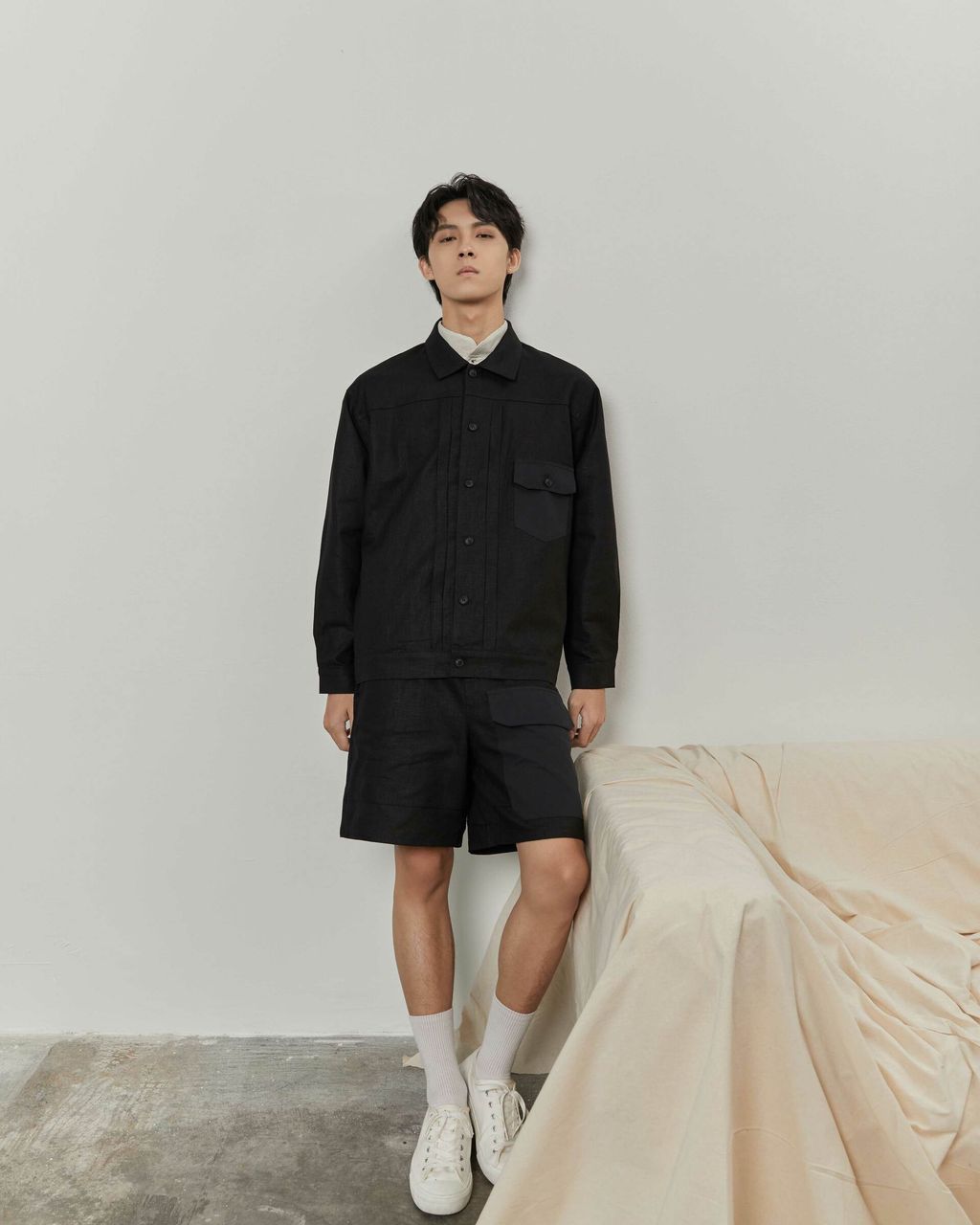 Attn Cotton Linen Trucker Jacket