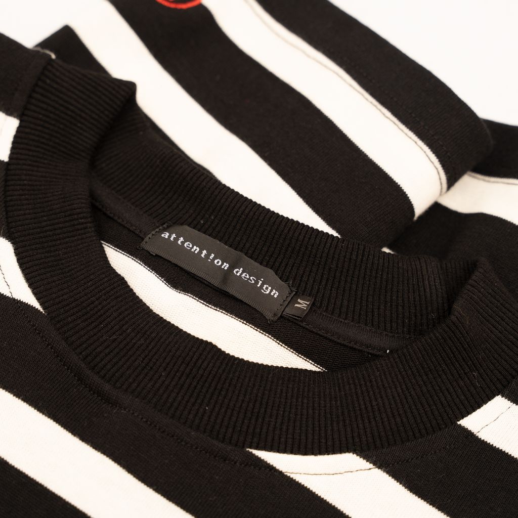 Attn Black Striped T-Shirt