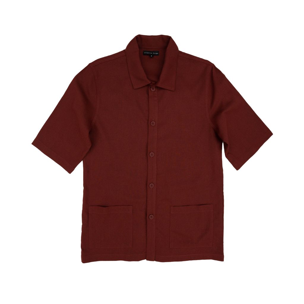 Attn Patch Pocket Shirt Maroon