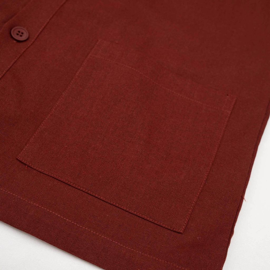 Attn Patch Pocket Shirt Maroon