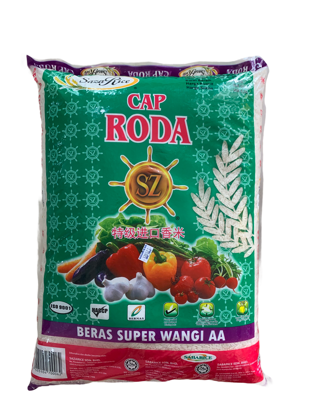 Beras Wangi Roda Aa10kg 9555104700062 D One Mart