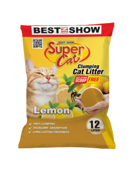 Super Cat Clumping Cat Litter Lemon 12L