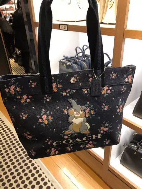 coach tote with roses