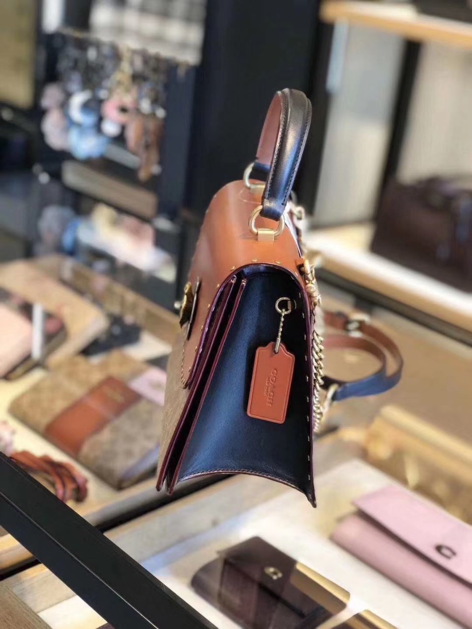 coach coated canvas signature parker top handle bolsa