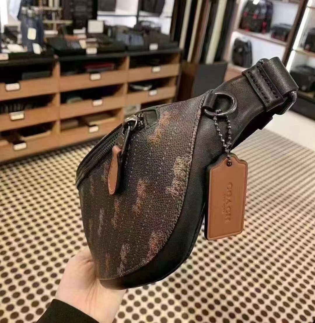 coach warren mini belt bag with horse and carriage