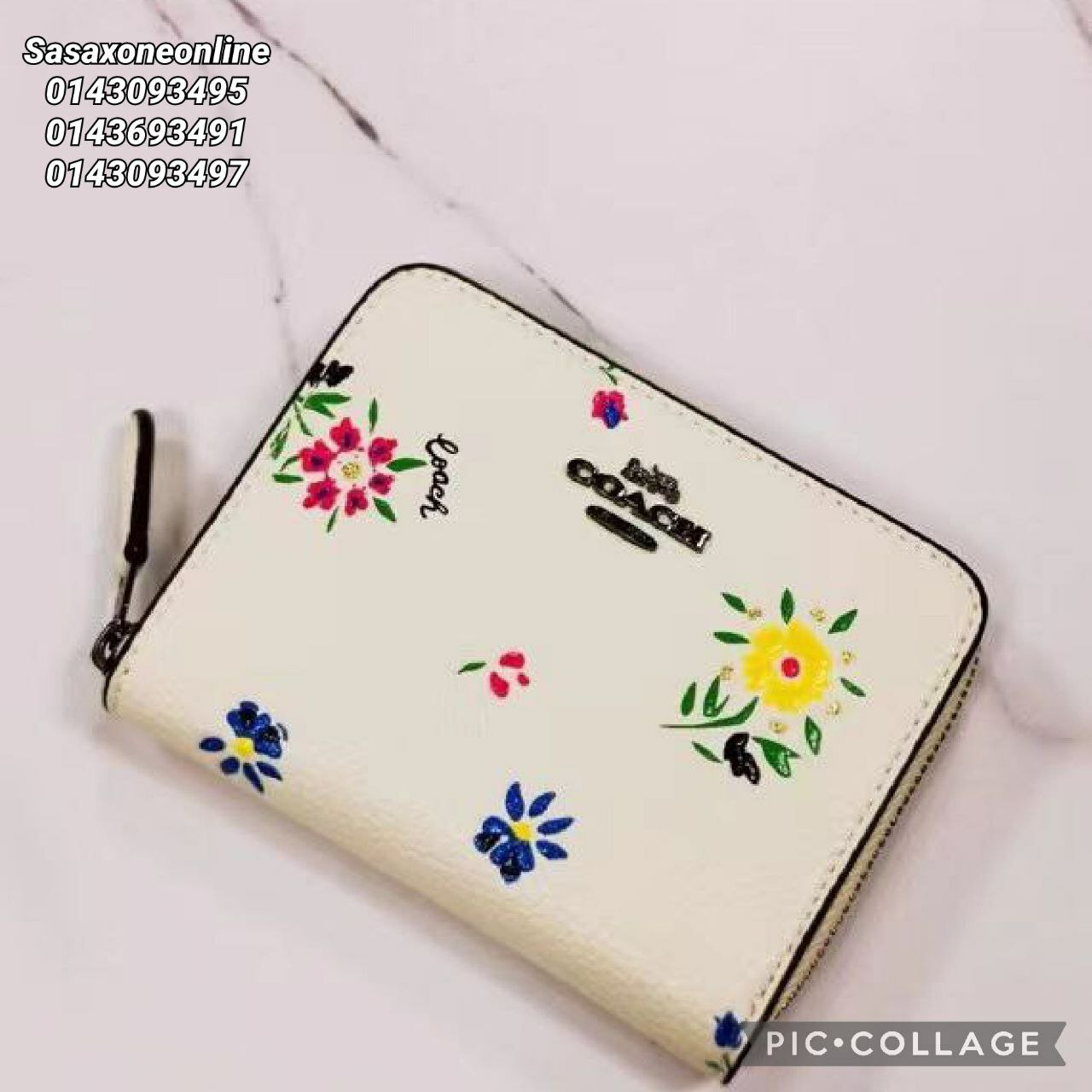 small wallet with wildflower print