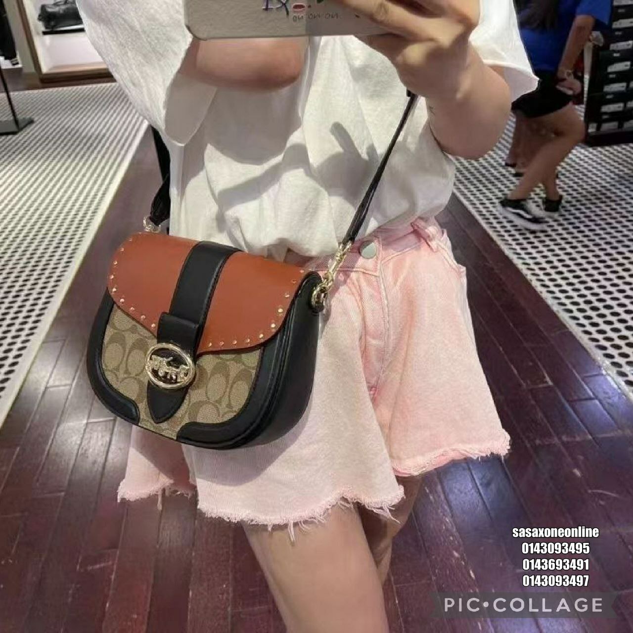 COACH Georgie Saddle Bag In Colorblock 