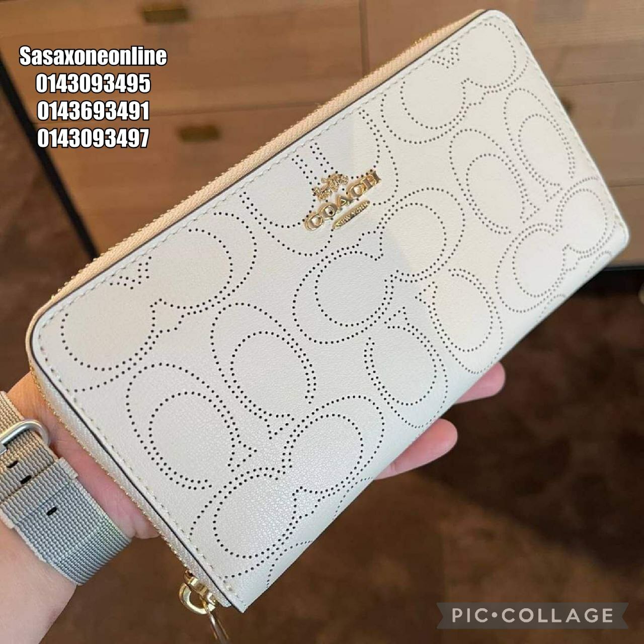 coach signature zip around wallet