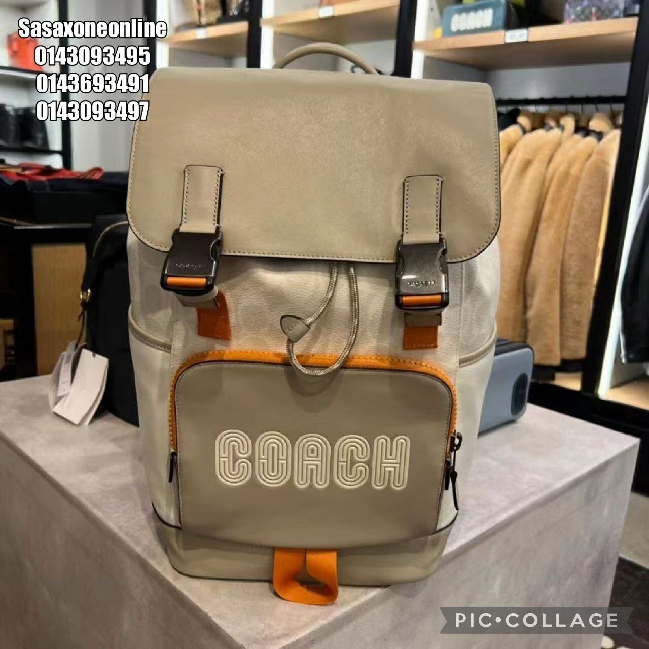 Coach Track Backpack in colorblock 
