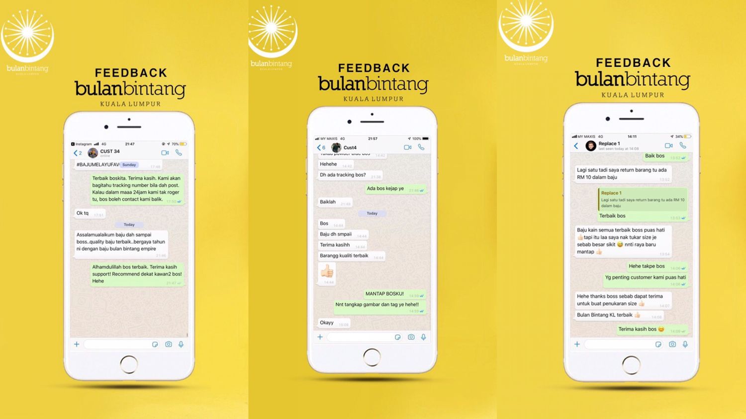 Bulan Bintang Shah Alam - Customer Feedback