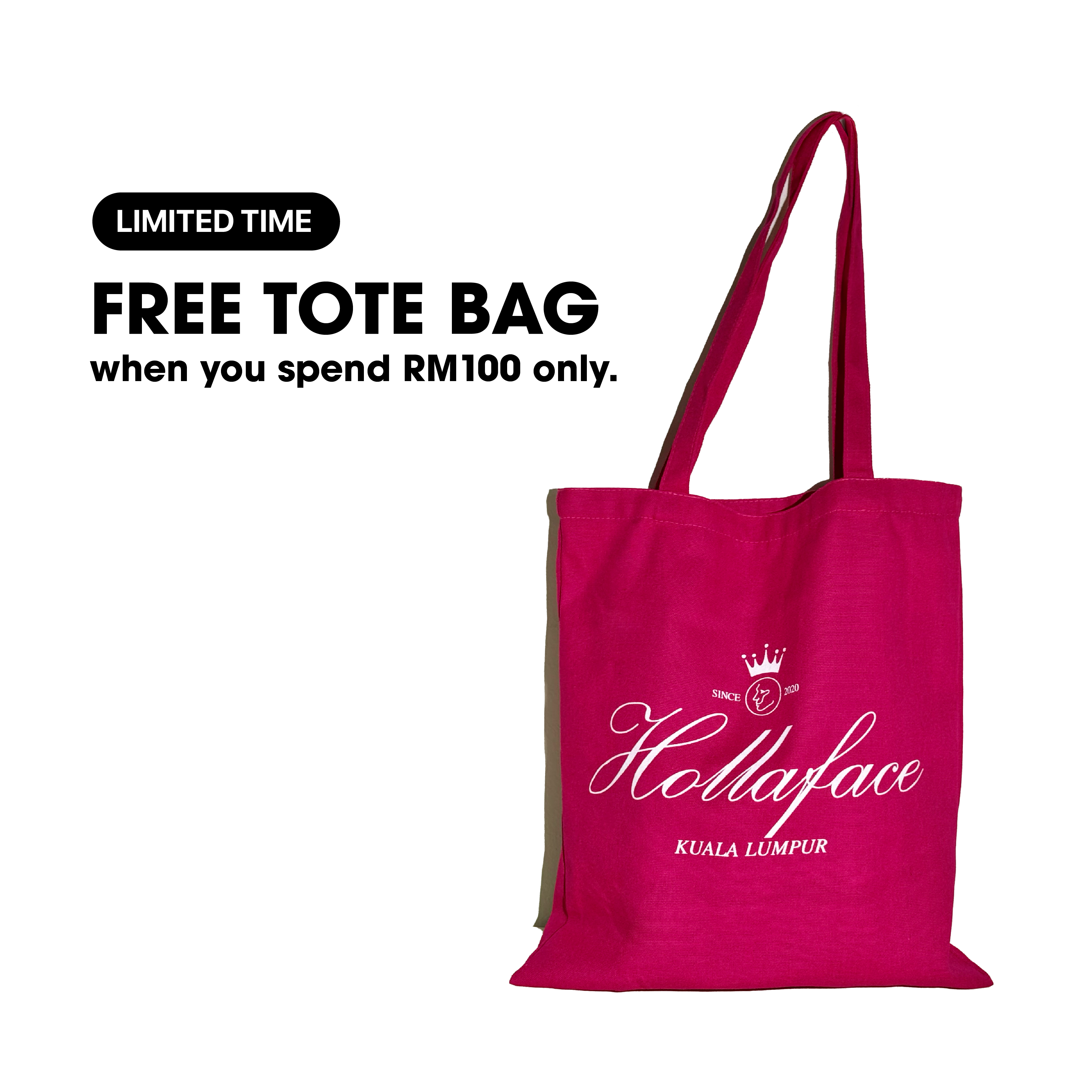 free Magenta tote bag square