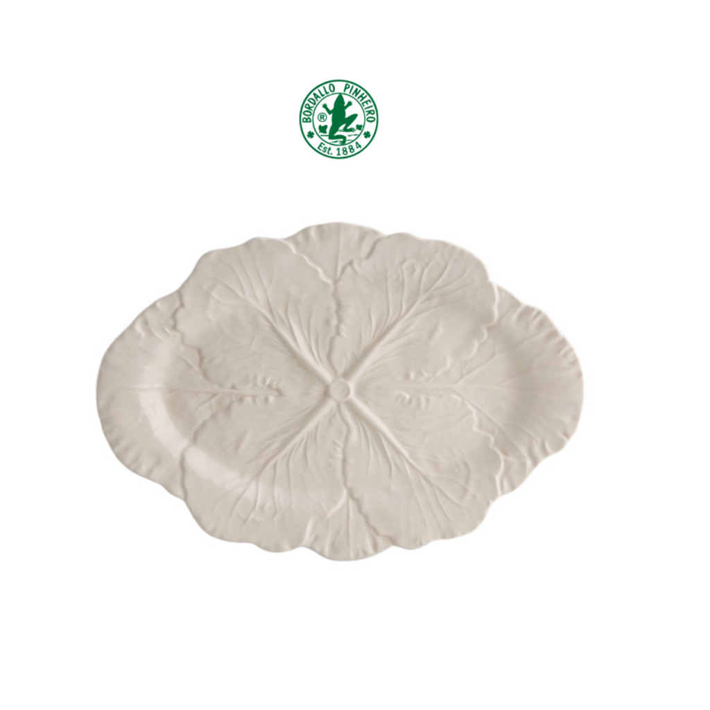Cabbage oval platter cream