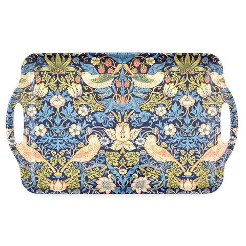 strawberry thief blue large tray