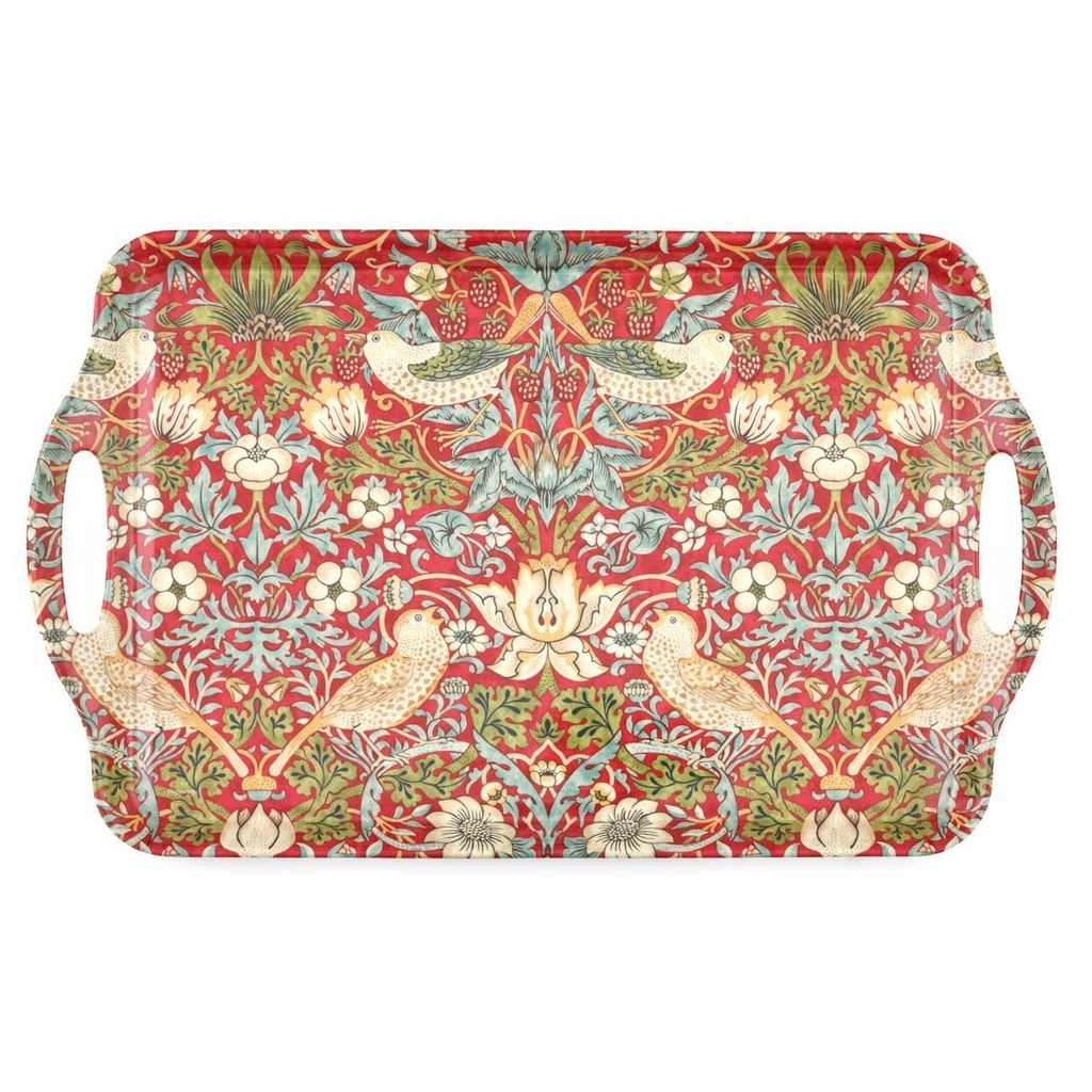 Strawberry Thief large tray red