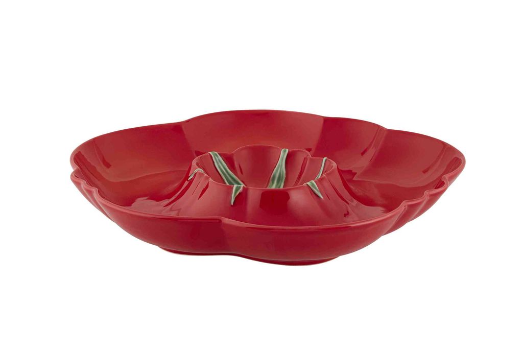 Bordallo Pinheiro Tomato Chip and Dip Appetiser Plate