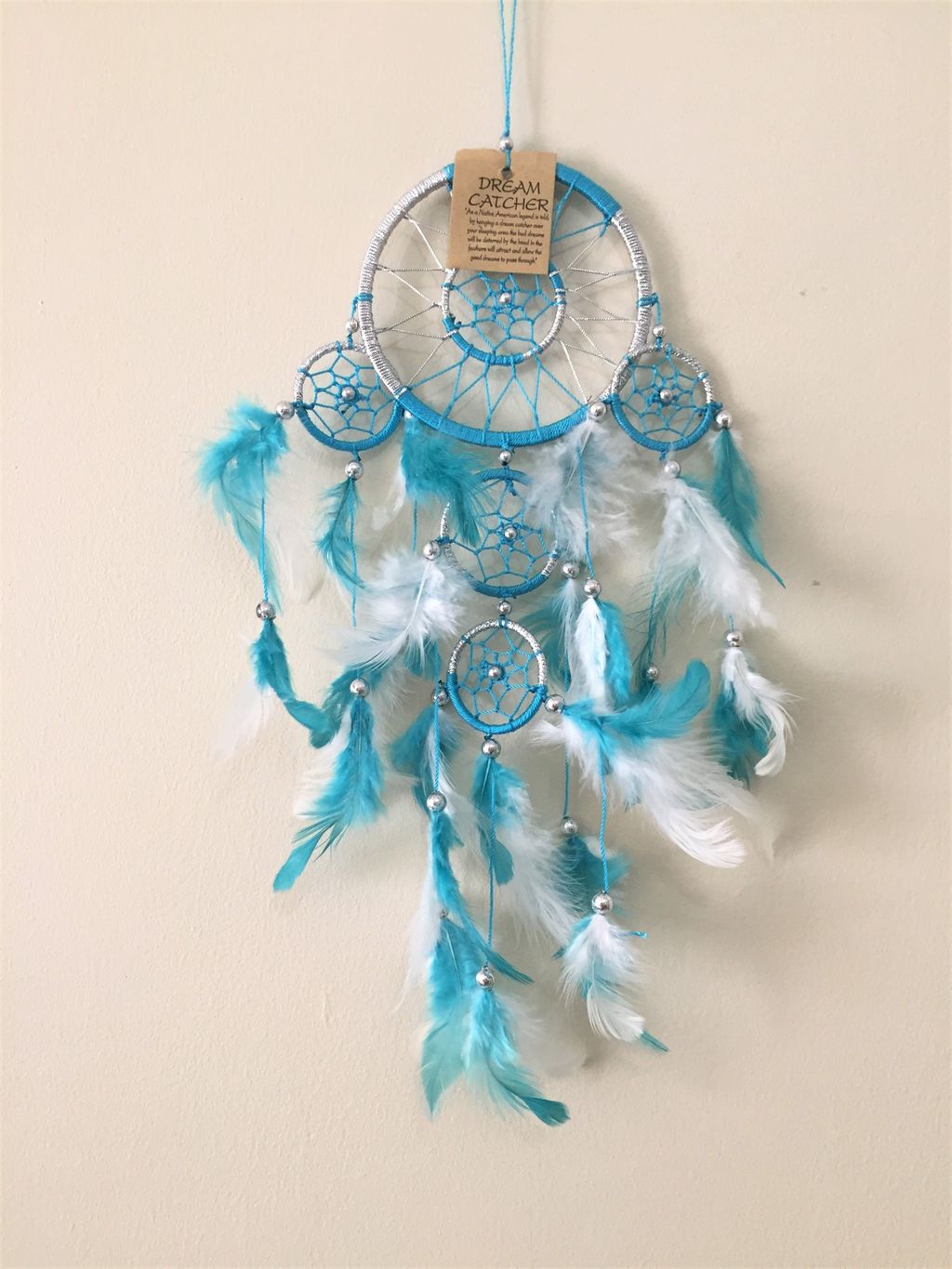 Bicolour Dream Catcher - Light Blue Silver.JPG