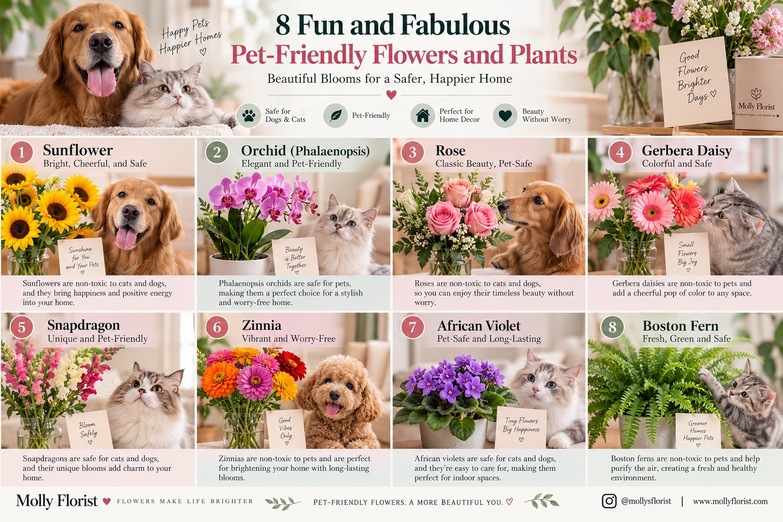  8 Pet-Friendly Flowers & Plants Safe for Cats and Dogs | Molly Florist